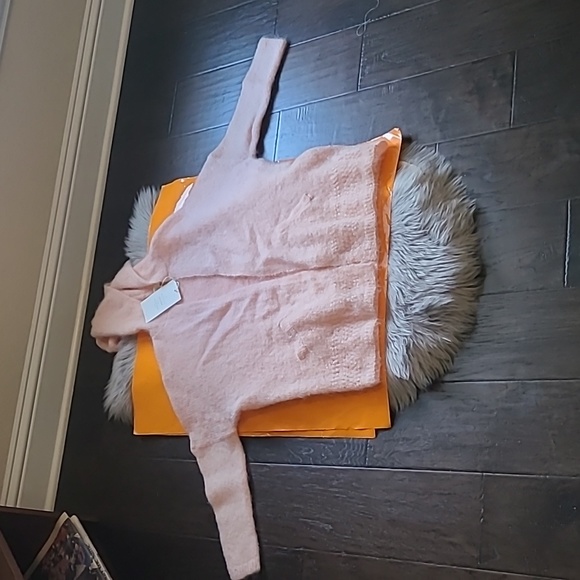 Nwt! Sezane Amandine kid mohair hooded Jumper in nude rosy beige - Picture 11 of 11